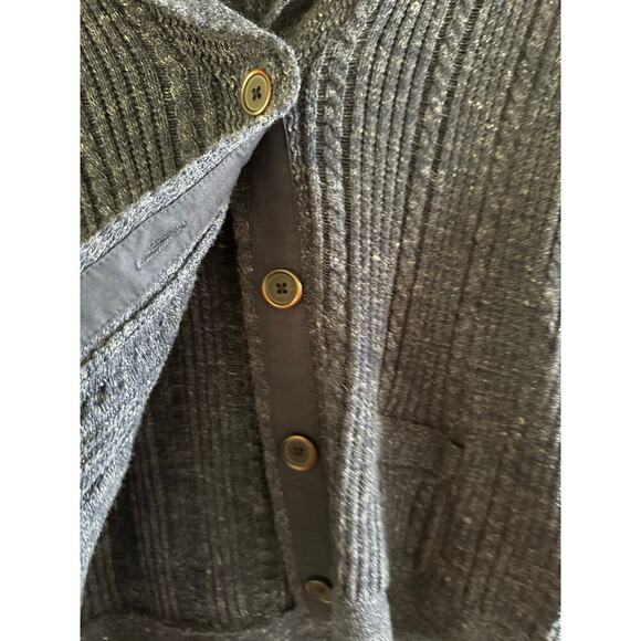 Lauren Ralph Lauren Marled Blue V-Neck Button Front Cardigan Sweater Size Large - Picture 3 of 8